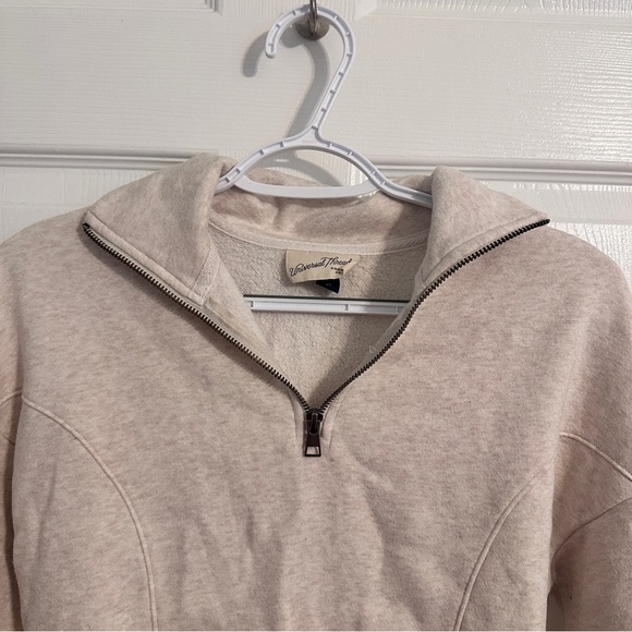 Cream Half-Zip Cropped Pullover - Picture 2 of 4